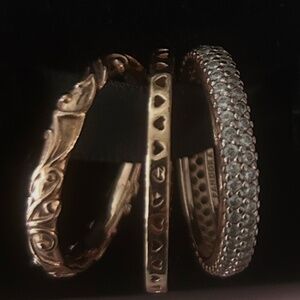 Pandora 3 rose gold stacking rings